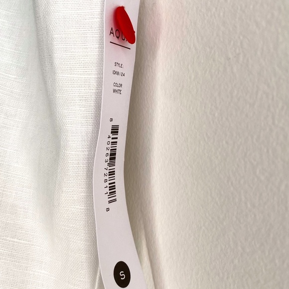 NWT AQUA Bloomingdale’s White Linen Square Neck Dress - Picture 4 of 7